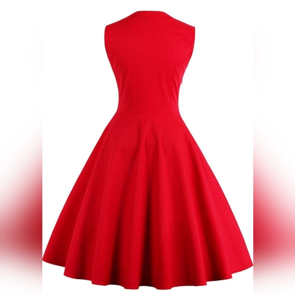 LunaJany Rockabilly Polka Dot Fit and Flare Swing Cocktail Dress & Petticoat - Picture 2 of 12